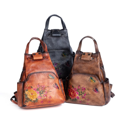 New Retro Rubbed Color First Layer Cowhide Handbags Women Gym From House