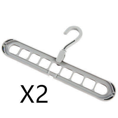9-hole Clothes Hanger Organizer Space Saving Hanger House DealSniper.net Grey 2PCS