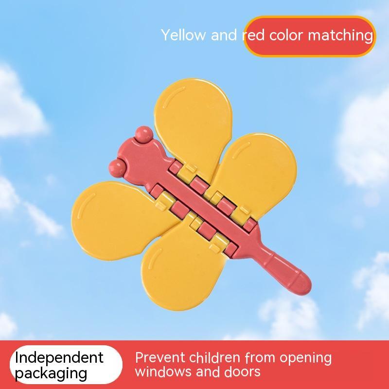 Children's Safety Protection Window Lock Punch-free Anti-pinching House dealsniper-net Yellow Red