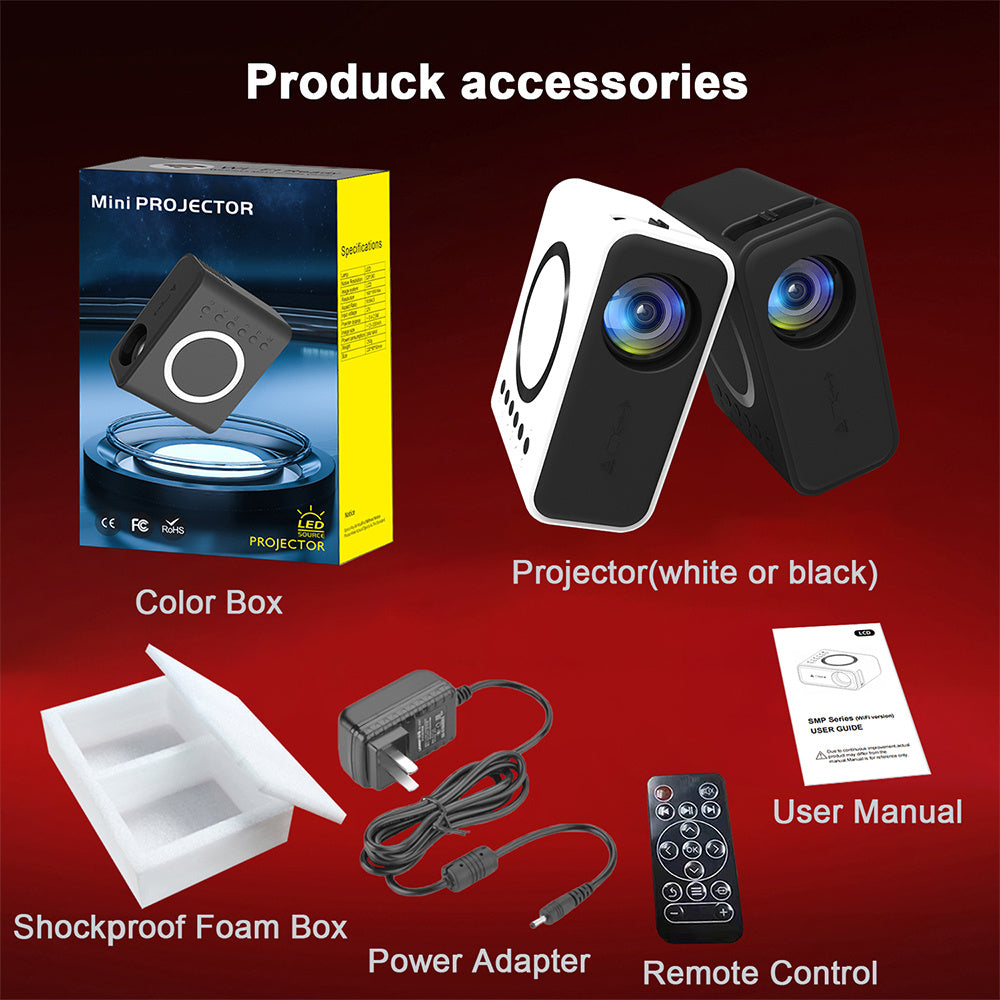 YT300 Home Portable Mini Projector 24 ANSI HD 1080P Gadgets dealsniper-net