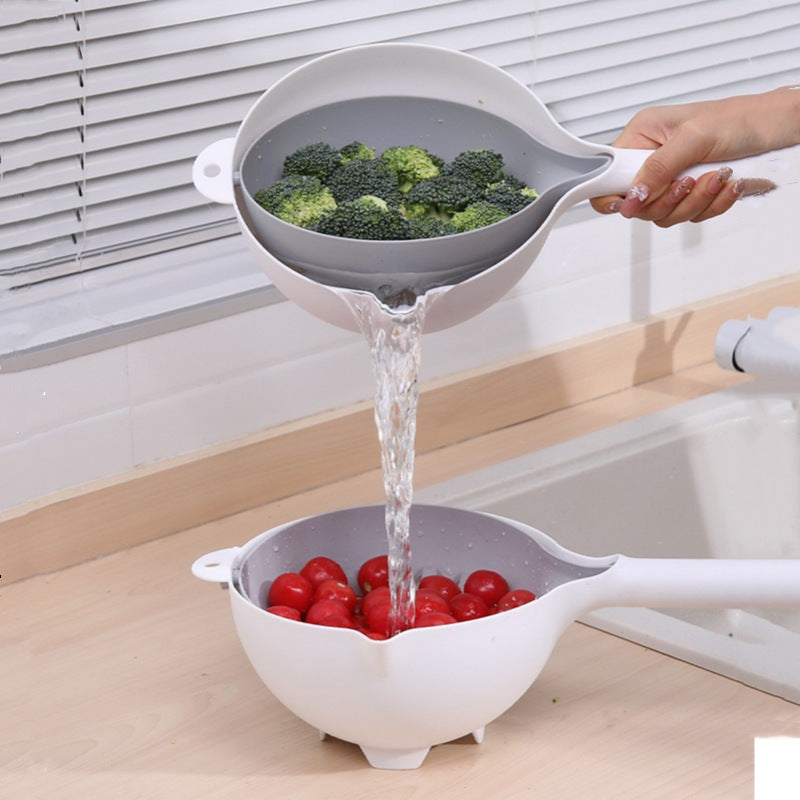 Double-layer Drain Basket Home Living Room Creative Kitchen Gadgets Kitchen DealSniper.net