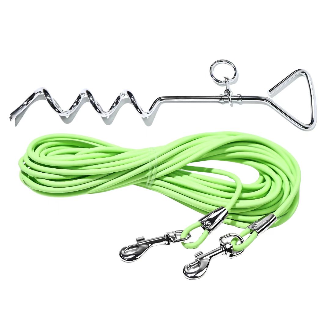 Ground Stake Fixed Dog Leash Pets dealsniper-net Fluorescent green 9M