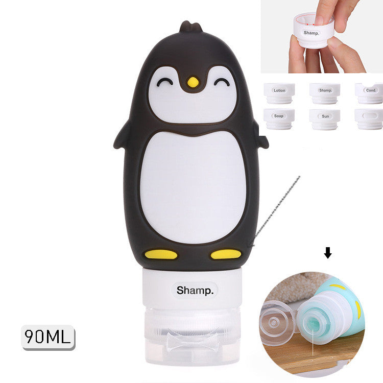 Portable Cute Cartoon Bear Penguin Animal Silicone Travel Case