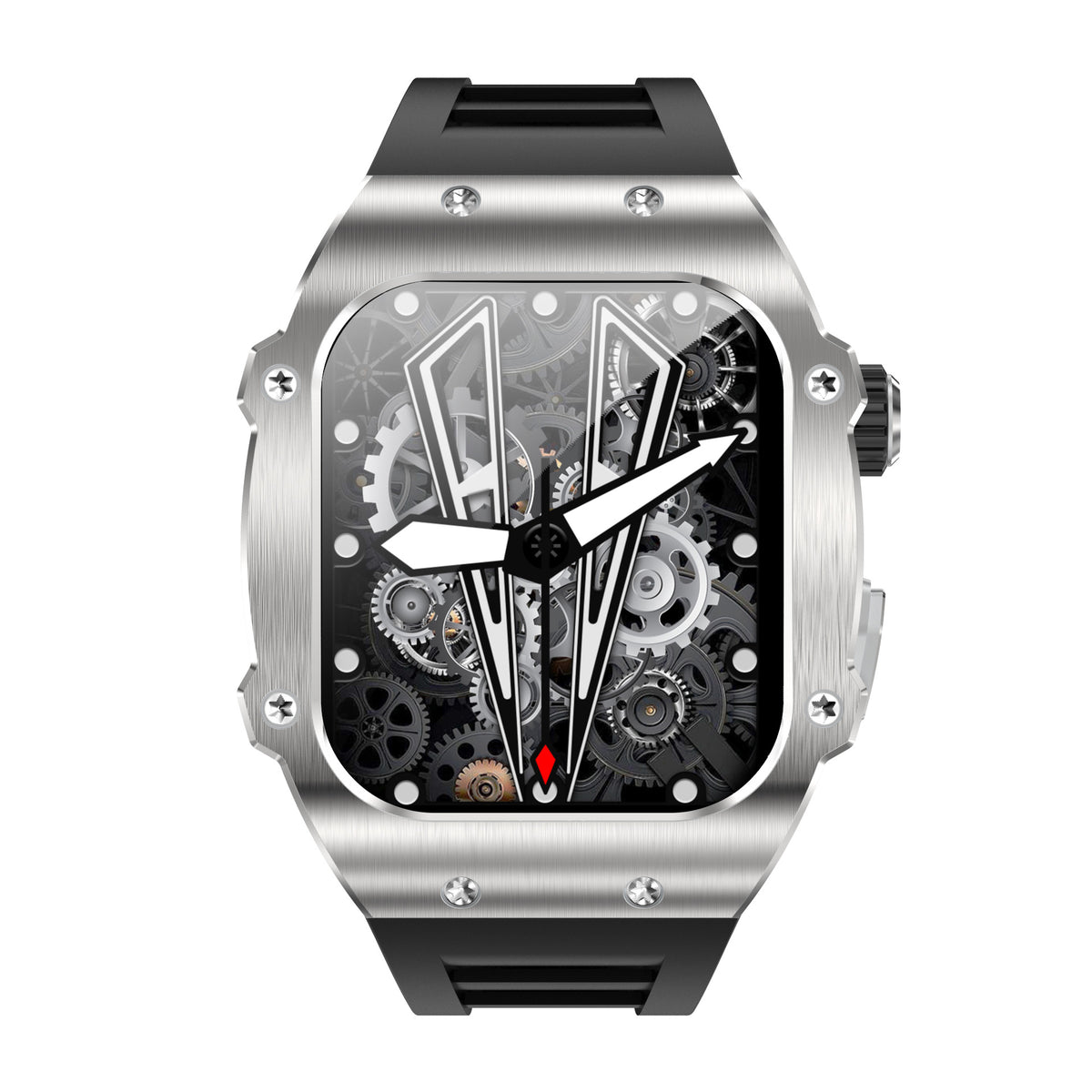 Men's Smart Watch Waterproof All-day Monitoring Jewelry DealSniper.net White Frame Black Strap