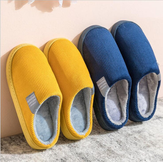 Indoor Corduroy Shoes Warm Plush Home Slipper Anti Slip Floor