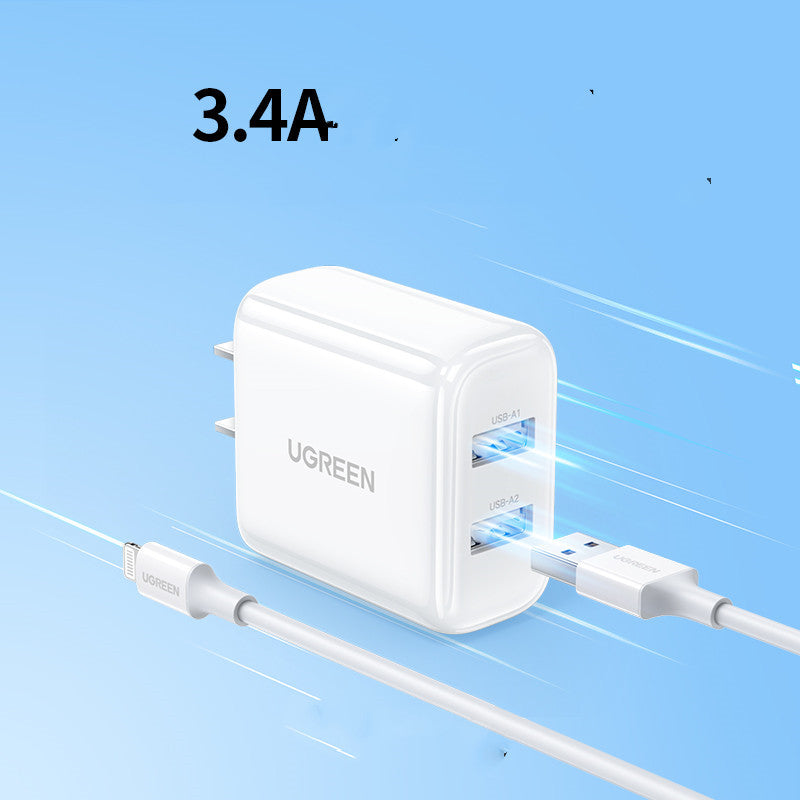 20W Dual-port Charging Head Multi-port Usb Universal Data Cable Electronics DealSniper.net 3.4A Apple suit US