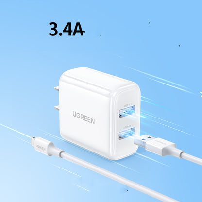 20W Dual-port Charging Head Multi-port Usb Universal Data Cable Electronics DealSniper.net 3.4A Apple suit US