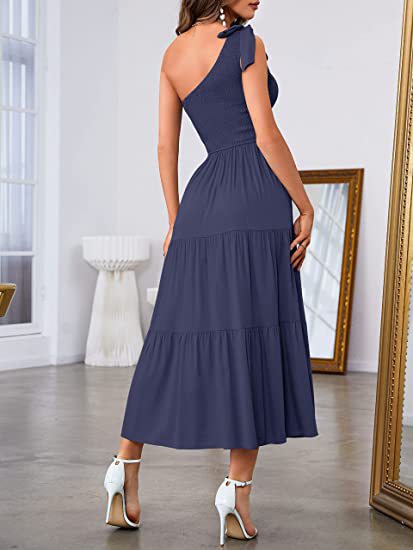 New Summer Fashion Women's One-shoulder Pleated Women dealsniper-net