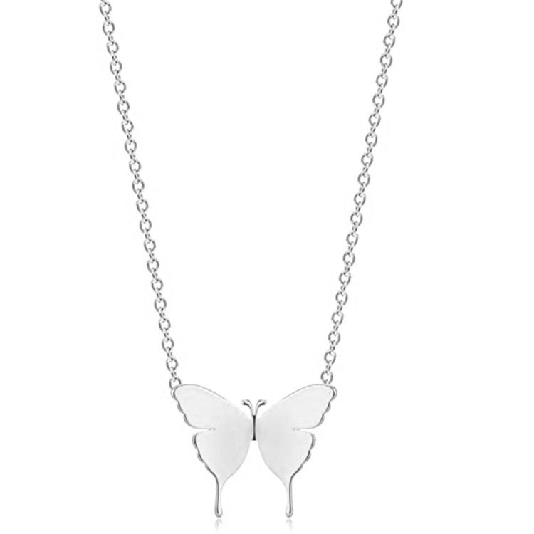 Geometric Butterfly Pendant Butterfly Necklace Simple Jewelry dealsniper-net