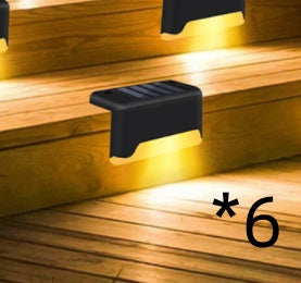 Solar outdoor courtyard lamp staircase wall lamp Home Decor dealsniper-net Black warm light Q6pic