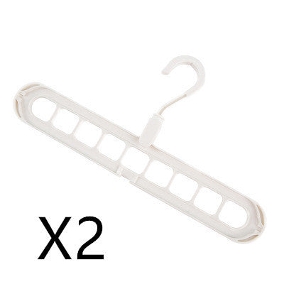 9-hole Clothes Hanger Organizer Space Saving Hanger House DealSniper.net White 2PCS