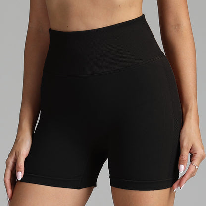 Seamless Yoga Shorts Women Solid Color High Waist Hip-lifting Women dealsniper-net Black L