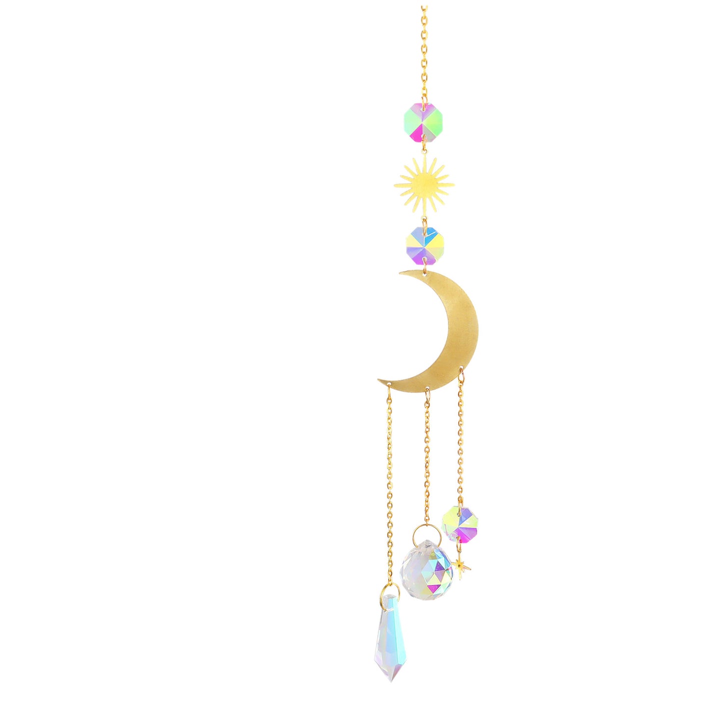 Crystal Sun Catcher Moon Star Wind Chime Pendant Deals DealSniper.net 10 Style