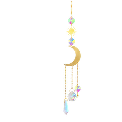 Crystal Sun Catcher Moon Star Wind Chime Pendant Deals DealSniper.net 10 Style