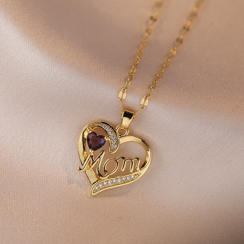 Mother's Day Jewelry High Grade Zircon Heart Flower Necklace Jewelry Gym From House Colored Loving Heart 22