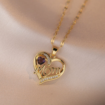 Mother's Day Jewelry High Grade Zircon Heart Flower Necklace Jewelry Gym From House Colored Loving Heart 22