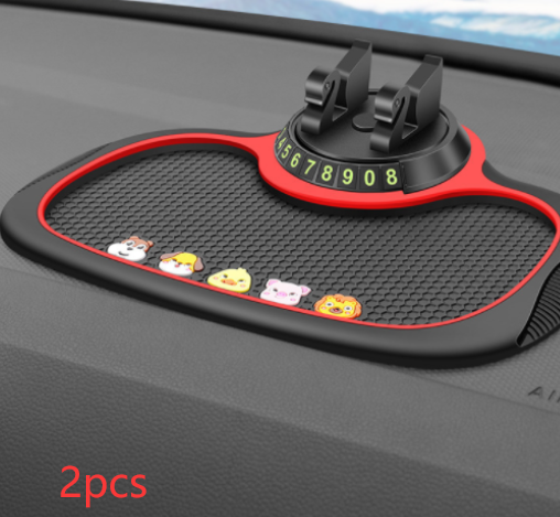 Non-Slip Car Phone Pad For 4-in-1 Car Parking Number Card Anti-Slip Mat Auto Phone Holder Sticky Anti Slide Dash Phone Mount Gadgets dealsniper-net Cartoon 2PCS