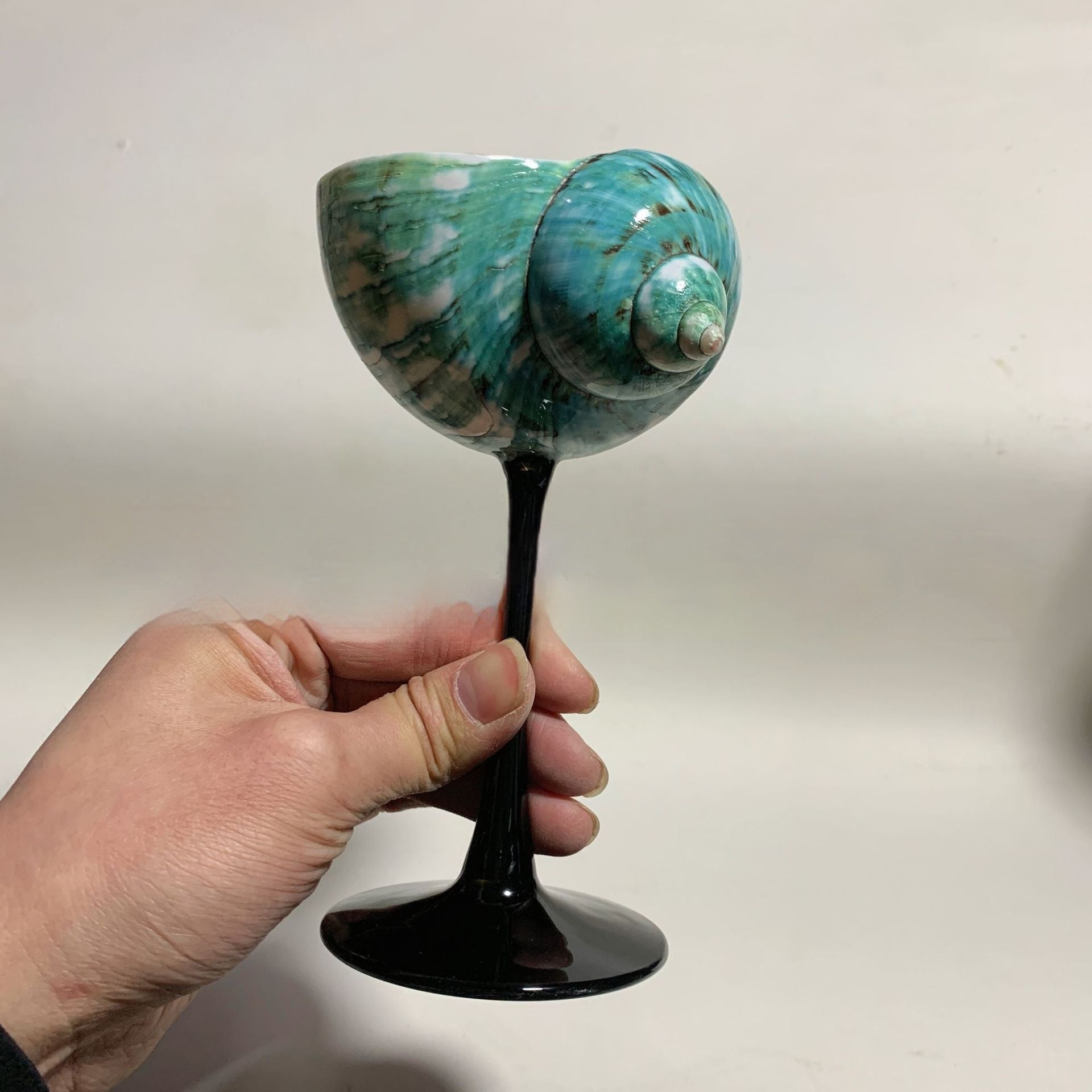 Ins Handmade Shell Conch Wine Glass Aromatherapy Dish Kitchen DealSniper.net Black Background Green A