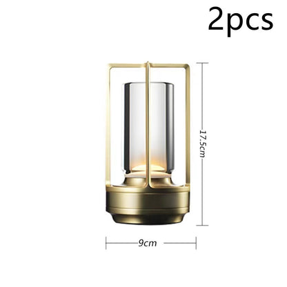 Removable USB Rechargeable Touch Bar Modern Table Lamp House BlenderJuice.com CJ Gold Touch 2pcs