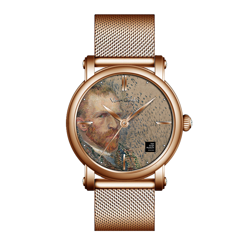 Van Gogh 3D Oil Painting Surface Steel Strap Men's Watch Jewelry DealSniper.net Gent021RM