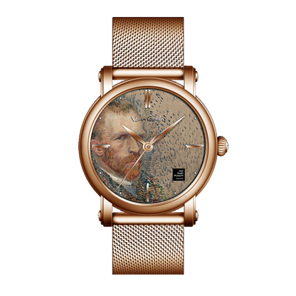 Van Gogh 3D Oil Painting Surface Steel Strap Men's Watch Jewelry DealSniper.net Gent021RM