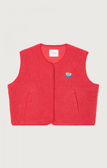 Fashion Single-breasted Vest Jacket Fall Winter Loose Outwear Women DealSniper.net Sleeveless Red L