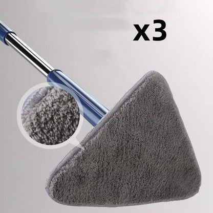 Extendable Triangle Mop 360 Rotatable Adjustable Cleaning Mop House dealsniper-net Grey Triangle cloth 3pcs