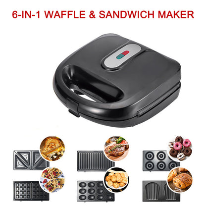 6-in-1 Waffle Maker EU Plug Sandwich Maker Grill Kitchen dealsniper-net