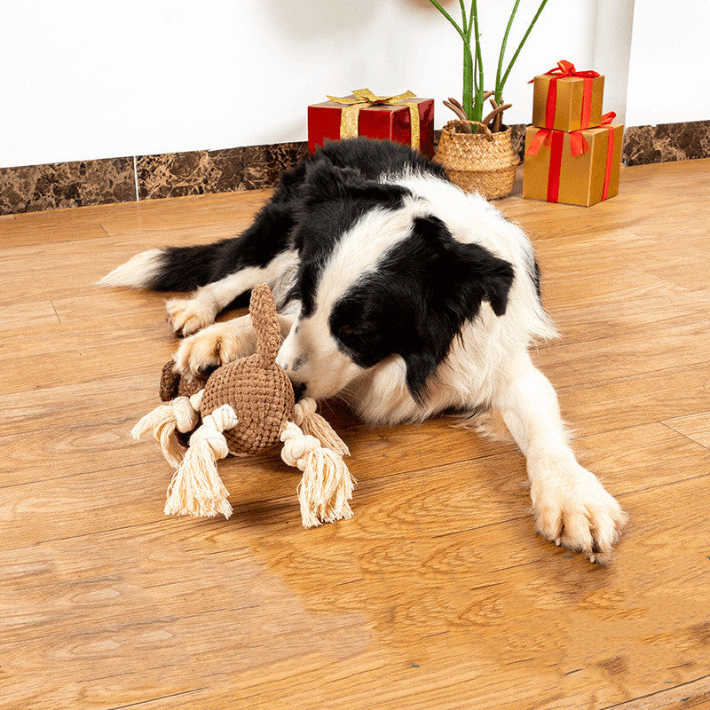 Dog Plush Toy Vocalization Bite-resistant Cotton String Pets dealsniper-net