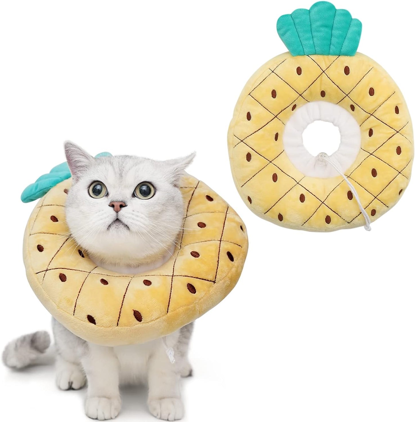 Cute Cat Collar Cone For Recovery After Surgery Pets dealsniper-net Pineapple M