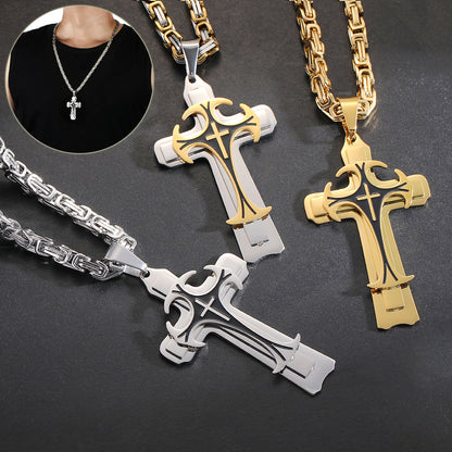 Fashion Jewelry Christian Trinity Latin Cross Necklace Jewelry dealsniper-net