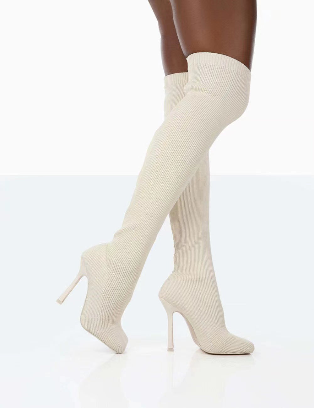 Thigh High Boots Women Over The Knee Long Boots Fashion Shoes Women dealsniper-net Off white Size36