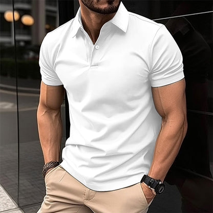 Summer Short Sleeve Polo Shirt Men Solid Color Men dealsniper-net