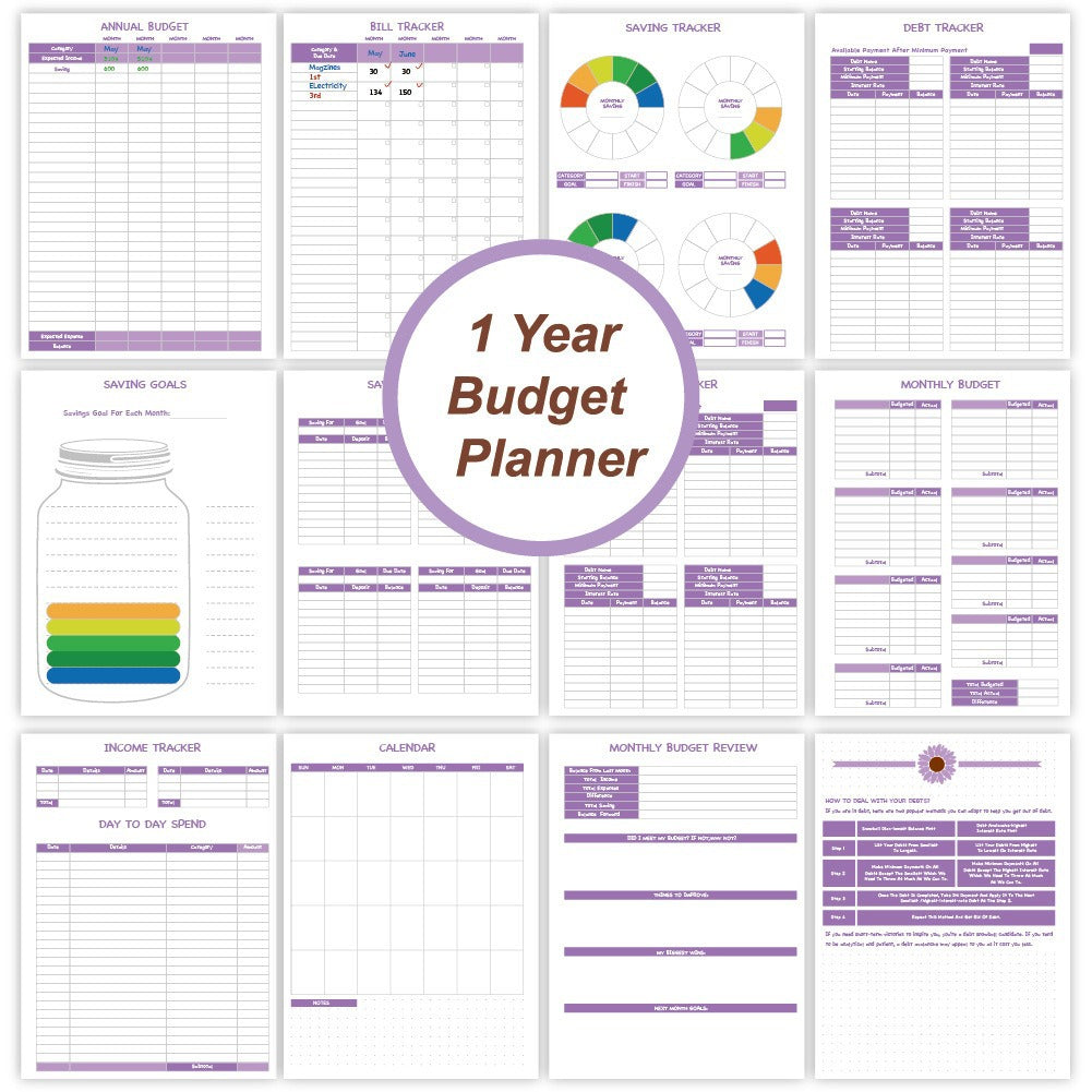 Coil Notebook Stickers Monthly Financial Planning Kids dealsniper-net