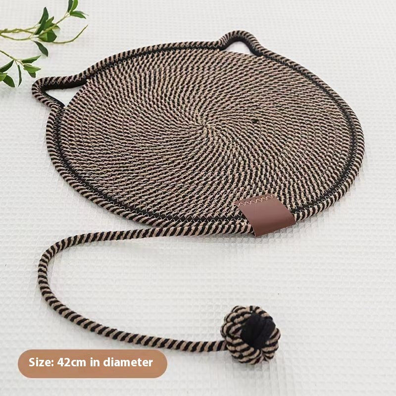 Braided Cotton Rope Cat Claw Mat Self Hi Ball One Piece Pets dealsniper-net Black Toy Ball