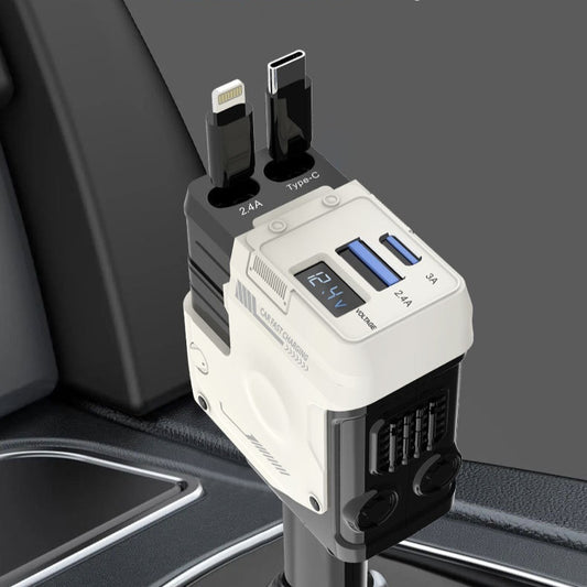 Car Charger Fast Charging And Retractable Four-in-one Vehicle dealsniper-net