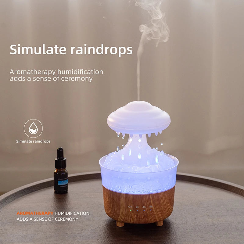 Rain Cloud Night Light Humidifier With Raining Water Drop Sound House dealsniper-net