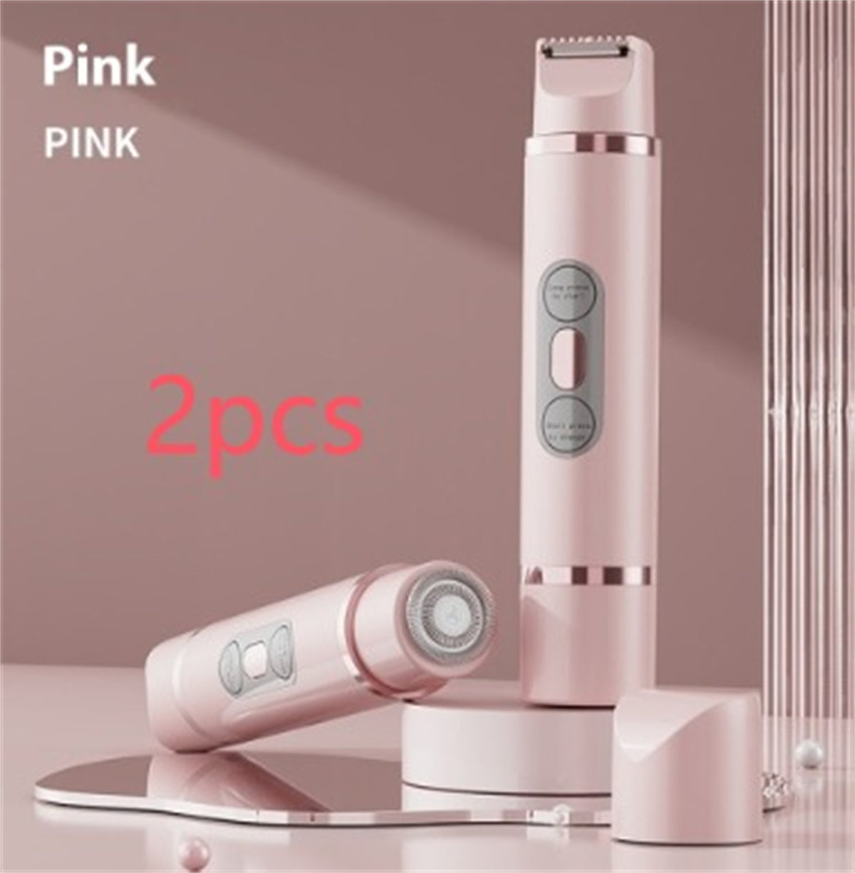 Dual-Head Electric Shaver Painless Women's Epilator Beauty Gym From House Pink 2pcs