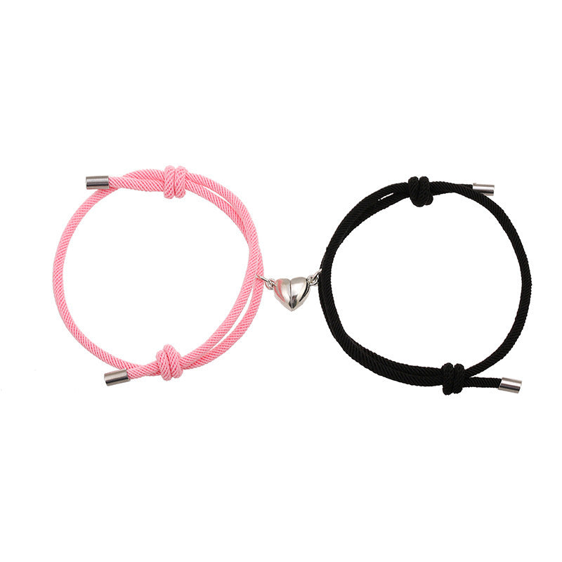 Simple Nylon Love Magnetic Bracelet Jewelry dealsniper-net Black pink