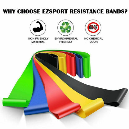 Resistance Bands Loop Set Of 5 Exercise Workout CrossFit Fitness Yoga Booty Band Sports DealSniper.net 1set