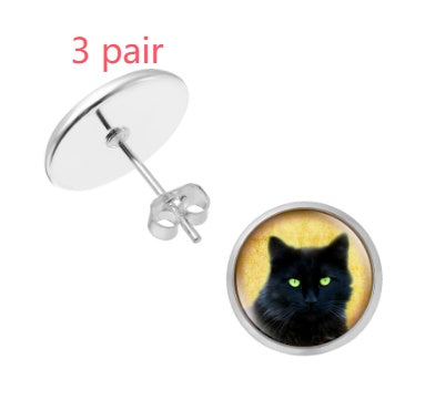 Personalised Pet Photo Earrings Customized Photo Jewelry DealSniper.net Silver 3 pair