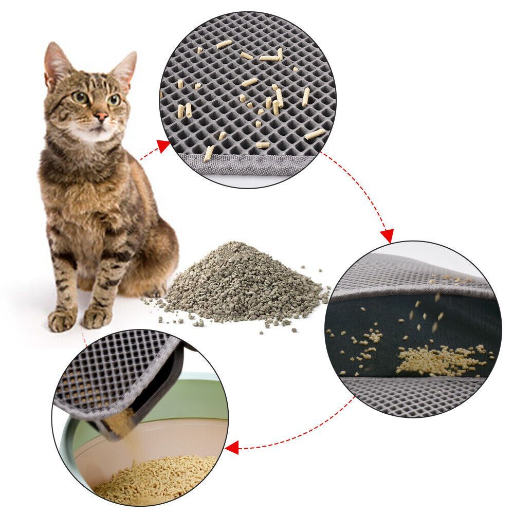 Kitty Cat Litter Mat Trapping Honeycomb Double Layer Design Pets dealsniper-net