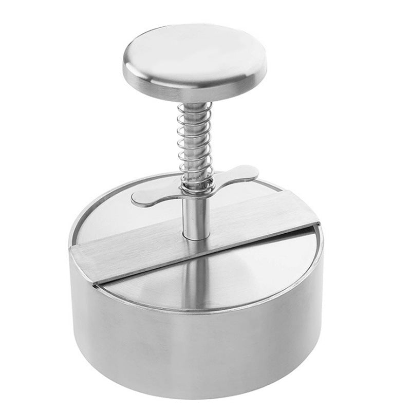 Stainless Steel Patties Mould Burger Meat Press Kitchen Gadgets Kitchen dealsniper-net Silver