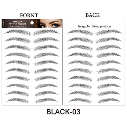 Water-based Hair-liked Authentic Eyebrow Tattoo Sticker Beauty Gym From House Black03