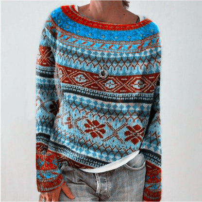 Women's Round-neck Loose Multicolor Fashion Pullover