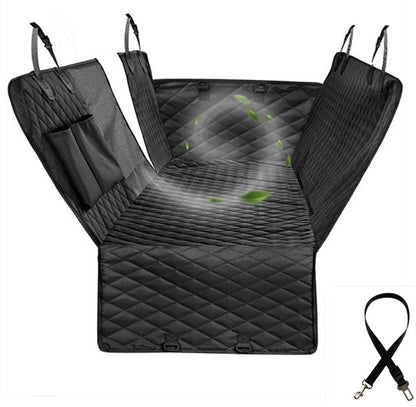 Grey Mesh Waterproof Pet Mat Quilted Cotton Dog Car Mat Pets Gym From House Black 137x147cm with safety belt