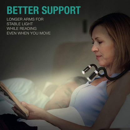 Flexible Neck Hug Book Light With LED Reading Lamp Gadgets dealsniper-net