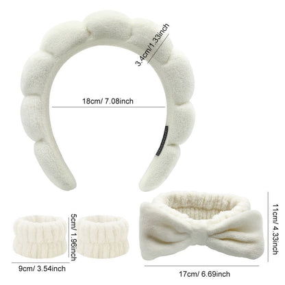 Hairband Bracelet Head Buckle Four-piece Set Beige Beauty DealSniper.net