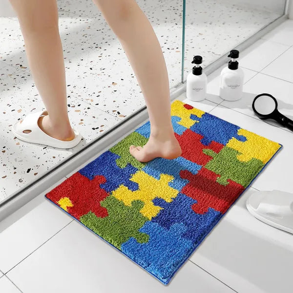 Bathroom Rug 20x32 Non Slip Fluffy Teal Bath Mat For Bathroom House Gym From House