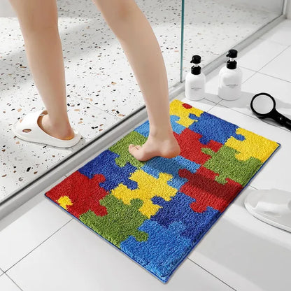 Bathroom Rug 20x32 Non Slip Fluffy Teal Bath Mat For Bathroom House Gym From House